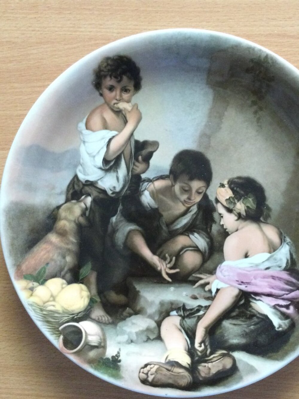 Wood & Sons England Murillo “The Beggar Boys” Vintage Decorative Plate 9.75"